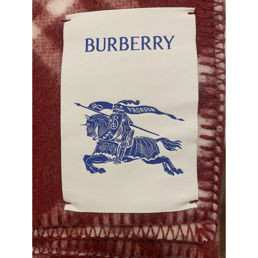 Burberry Wool Blanket Red &‎ White Plaid Check 200x135cm Heavy $1790 Retail NEW